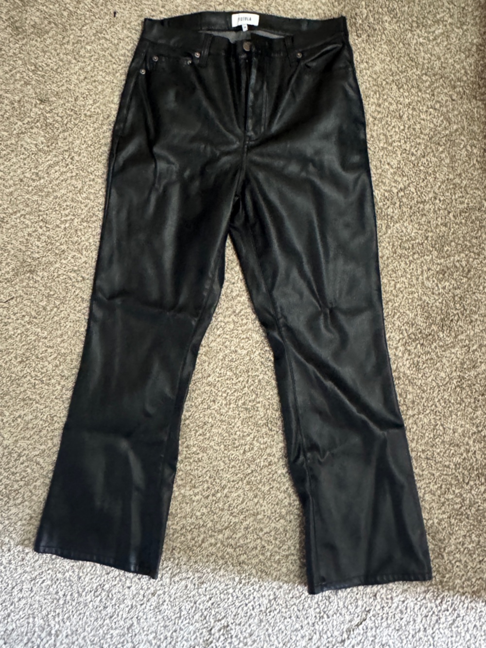 pistola Black Faux Leather Pant